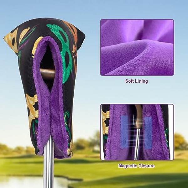 블레이드 퍼터 헤드커버 - 스코티 카메론, 오디세이, PING, 클리블랜드용 자석 잠금 장치 및 파티 마스크 디자인 골프 퍼터 커버