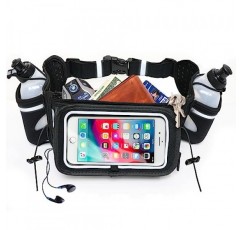 [1위로 선정된 수화 벨트] Runtasty Winners' Running Fuel Belt - 액세서리 포함: BPA 프리 물병 2개 및 러너 전자책 - 모든 iPhone에 적합 - 터치스크린 커버 포함 - 바운스 핏 없음 