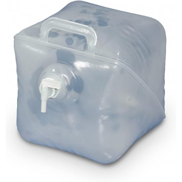 ration1 물 저장 패키지 100리터 - 물 보관, 소독 및 보존 - 비상 물 패키지 - BPA 프리, 접이식 물통 및 ration1 ClearSi