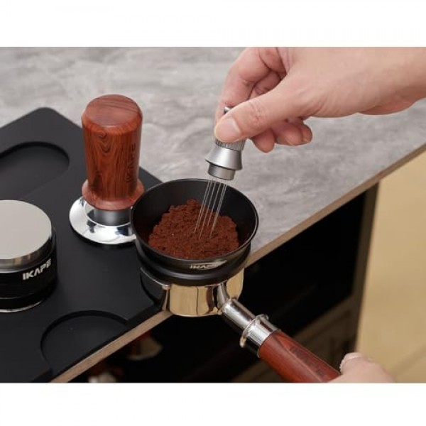 54mm 에스프레소 도징 깔때기, 8개의 자석이 있는 자기 도징 깔때기, 에스프레소 액세서리 54mm Breville Portafilter 시리즈와 호환되는 커피 도징 링(검은색)