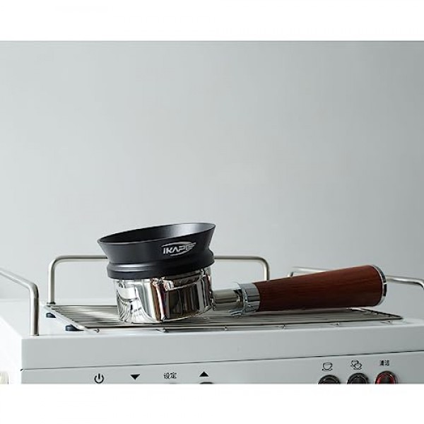 54mm 에스프레소 도징 깔때기, 8개의 자석이 있는 자기 도징 깔때기, 에스프레소 액세서리 54mm Breville Portafilter 시리즈와 호환되는 커피 도징 링(검은색)