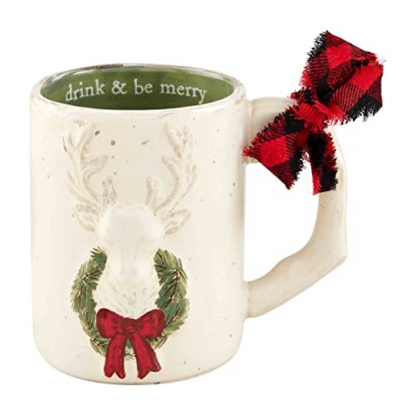 Mud Pie Lodge 패턴 머그, 사슴, 16온스