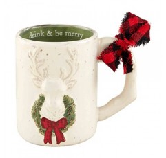 Mud Pie Lodge 패턴 머그, 사슴, 16온스