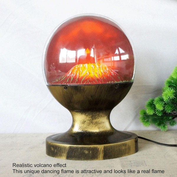 RiToEasysports 화산 풍경 램프 레트로 명확한 표면 질감 화산 용암 램프 장식 과학 교육 장난감 EU 플러그 220V