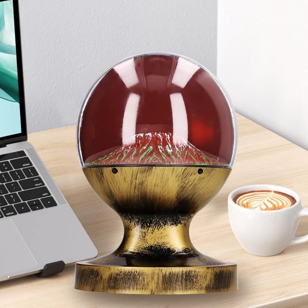 RiToEasysports 화산 풍경 램프 레트로 명확한 표면 질감 화산 용암 램프 장식 과학 교육 장난감 EU 플러그 220V