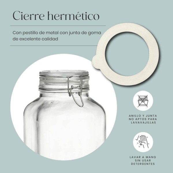 RIOJA 뚜껑 및 용기 유리 주방 용기 식품용 뚜껑이 있는 밀폐 용기 2개 팩 식품 보관에 이상적인 수동 알루미늄 마개가 있는 주방 식기 Kombucha