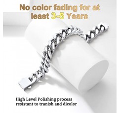 Bestyle 커브 체인 팔찌 남성용 여성용 스테인레스 스틸 시크 마이애미 각인 맞춤형 선물