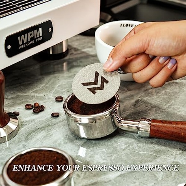 51mm 에스프레소 퍽 스크린, 재사용 가능한 에스프레소 커피 액세서리, 에스프레소용 금속 접촉 스크린 51mm 포터필터 필터 바구니, 1.7mm 두께 150μm, 316 스테인레스 스틸