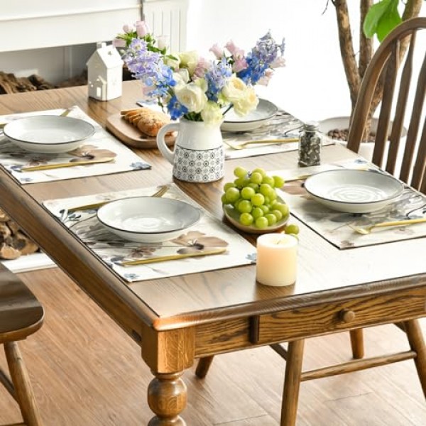 Artoid 모드 갈색 양귀비 꽃 잎 봄 Placemats 파티 주방 식사 장식을위한 4, 12x18 인치 계절 여름 테이블 매트 세트