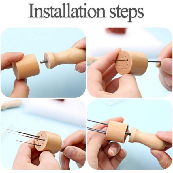 Namner Needle Felting 스타터 키트 Felting 도구가있는 Roving Wool 용 40 가지 색상 Felting Needle 지침 펠트 동물 선물