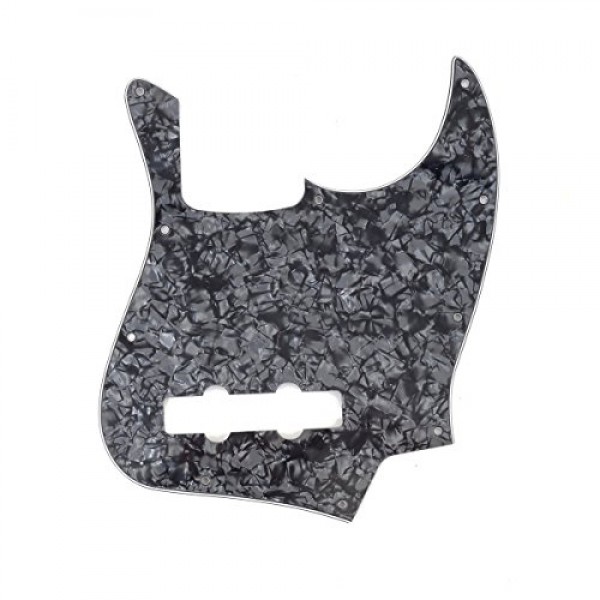 펜더 미국산/멕시코산 표준 재즈 베이스용 Musiclily 10 홀 J 베이스 픽가드, 4플라이 블랙 펄