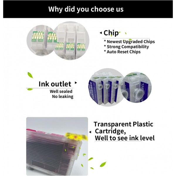 COCADEEX 603XL 승화 잉크 리필 키트 Ep Expression Home XP-2100 XP-2105 XP-3100 XP-4105 XP-4100 XP-3105 Workforce WF-2830 WF-2835 WF-2850 WF-2810 프린터