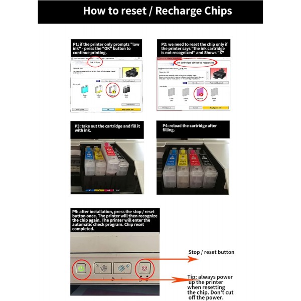 COCADEEX 603XL 승화 잉크 리필 키트 Ep Expression Home XP-2100 XP-2105 XP-3100 XP-4105 XP-4100 XP-3105 Workforce WF-2830 WF-2835 WF-2850 WF-2810 프린터