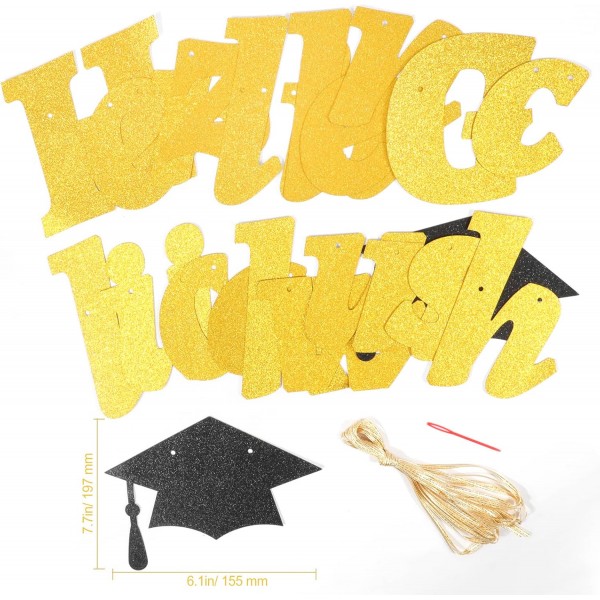 HOWAF 졸업 장식, 축하 화환 졸업 화환 졸업 배너 시험 합격 풍선 ABI 2023 풍선 졸업 라텍스 풍선 졸업 Abitur 2023 장식