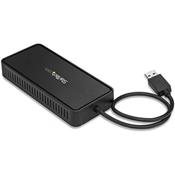 StarTech.com USB 3.0 Mini Dock - DisplayPort 4K 60Hz 비디오 및 기가비트 이더넷을 지원하는 듀얼 모니터 USB-A 도킹 스테이션 - 1ft(30cm) 케이블 - 휴대용 USB 3.1 Gen 1 Type-A 노트북 어댑