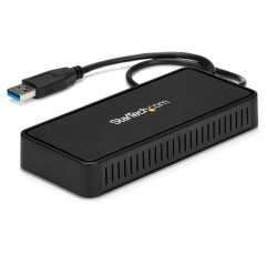 StarTech.com USB 3.0 Mini Dock - DisplayPort 4K 60Hz 비디오 및 기가비트 이더넷을 지원하는 듀얼 모니터 USB-A 도킹 스테이션 - 1ft(30cm) 케이블 - 휴대용 USB 3.1 Gen 1 Type-A 노트북 어댑