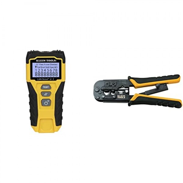 Klein Tools 이더넷 케이블용 케이블 테스터 및 크림퍼 번들