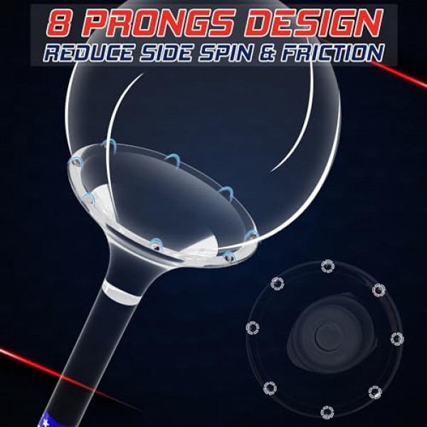 EagleGlo 골프 티, 골프 티 3 1/4'' 깨지지 않는 투명 아크릴, 플라스틱 골프 티 측면 회전 및 마찰 감소, 긴 골프 티 대용량 큰 컵 및 8 프롱 남성용 골프 액세서리 50팩