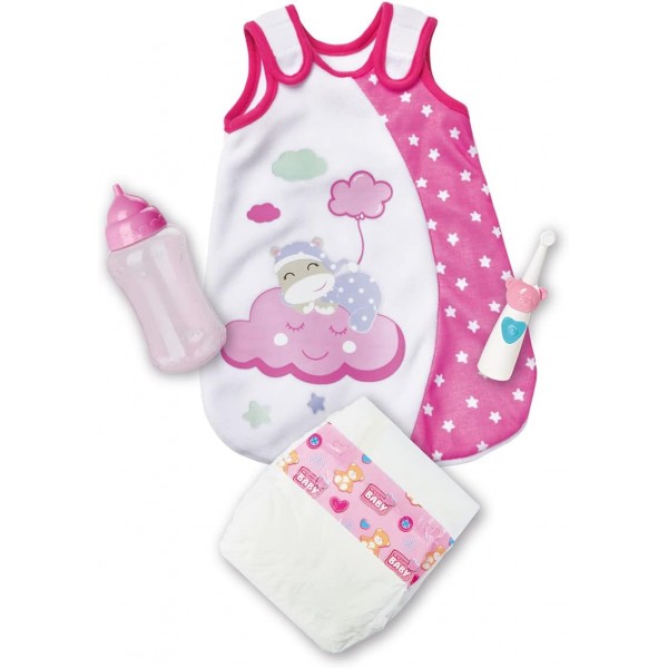 Simba 105010964 - Laura Hungry, Soft Body Doll with Pacifier & 105400001 - Laura Good Night 베이비 액세서리, Laura Good Night 침낭 포함 침낭 번들
