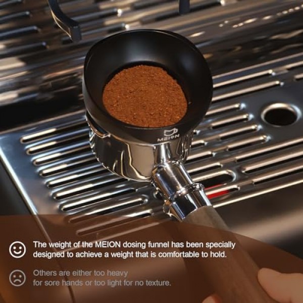Breville Portafilters 용 54mm 도징 깔때기, 마그네틱 에스프레소 도징 깔때기 커피 깔때기, 에스프레소 도구 에스프레소 액세서리 (54mm, 검정색)