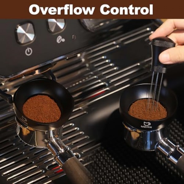 Breville Portafilters 용 54mm 도징 깔때기, 마그네틱 에스프레소 도징 깔때기 커피 깔때기, 에스프레소 도구 에스프레소 액세서리 (54mm, 검정색)