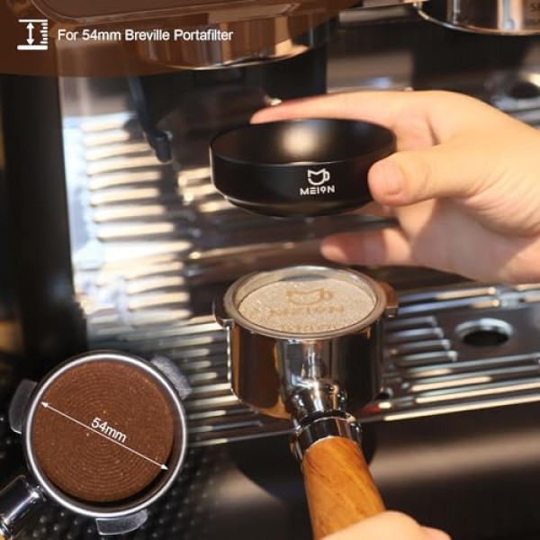 Breville Portafilters 용 54mm 도징 깔때기, 마그네틱 에스프레소 도징 깔때기 커피 깔때기, 에스프레소 도구 에스프레소 액세서리 (54mm, 검정색)