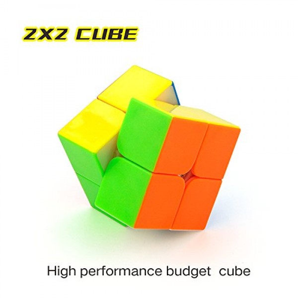 CuberSpeed ​​Speedcubing 번들 MoFang JiaoShi Meilong 2X2 & meilong 3X3 & meilong 4X4 & meilong 5X5 스티커없는 밝은 매직 큐브 Cubing 교실 스티커없는 스피드 큐브 세트 선물 포장