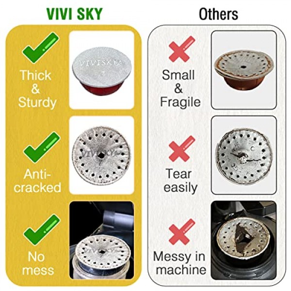 재사용 가능한 네스프레소 포드용 120개 알루미늄 호일 뚜껑 Vertuo, 커피 포드 씰 스티커 커버 네스프레소 Vertuo 포드와 호환 가능 재사용 가능한 포드 네스프레소 리필 