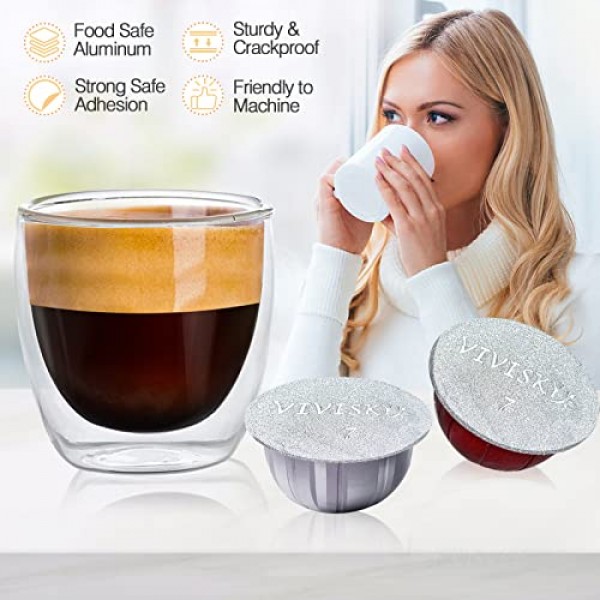 재사용 가능한 네스프레소 포드용 120개 알루미늄 호일 뚜껑 Vertuo, 커피 포드 씰 스티커 커버 네스프레소 Vertuo 포드와 호환 가능 재사용 가능한 포드 네스프레소 리필 