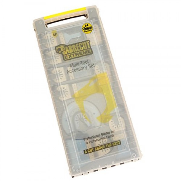 14 x SabreCut BB_SPK14 프리미엄 패스트 핏 OMT 믹스 블레이드 케이스 세트 Dewalt Bosch Fein(Non-StarLock)과 호환 가능 Makita Milwaukee Craftsman Ryobi Rockwell(HyperLock) 포터 케이블 액세서