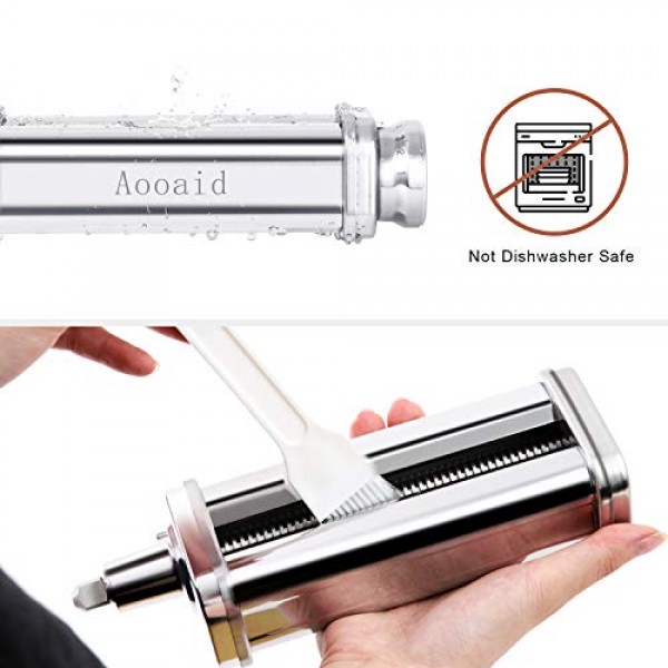 파스타 롤러 및 스파게티 커터, 키친에이드 스탠드 믹서용 페투치니 커터 부착물, Aooaid의 3 Pcs 스테인레스 스틸 파스타 메이커 액세서리
