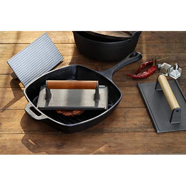 New Star Foodservice 36435 상업 등급 철 스테이크 무게/베이컨 프레스, 8.25 x 4.25인치