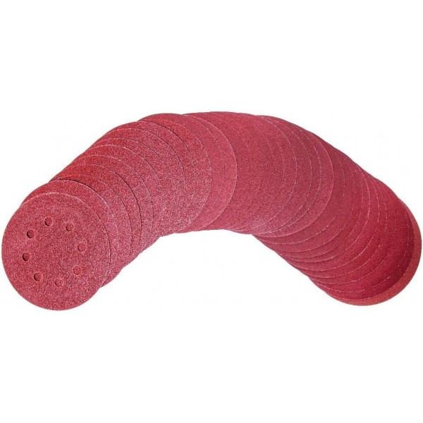 VONROC 샌딩 페이퍼 세트 - 125mm  50개  무작위 궤도 샌더스를 위해 벨크로 고정 - 다양한 곡물