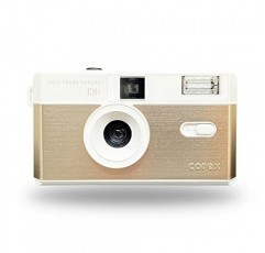 하프 프레임 재사용 가능한 35mm 카메라 CH1, 플래시 내장 및 35mm 컬러 네거티브 또는 흑백 필름과 호환(필름 및 배터리는 포함되지 않음) 한정판 무료 파란색 및 노란색 