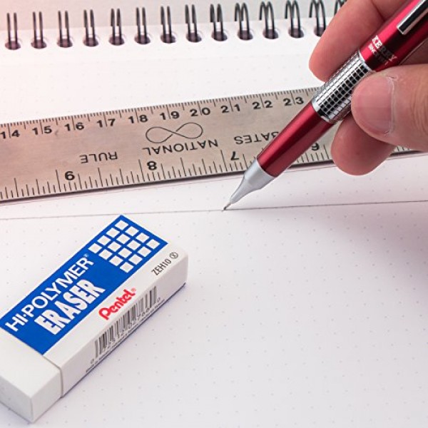 펜텔 샤프 케리 자동 연필, 0.5mm 리드 사이즈, 빨간색 배럴, 각 1개(P1035B)