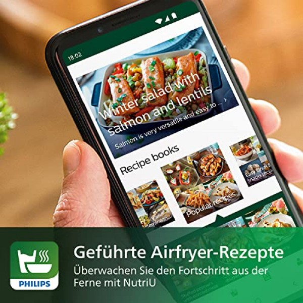 필립스 에어프라이어 5000 시리즈 XXL, 7.2 L(1.4kg), 16-in-1 에어프라이어, WiFi 연결, 급속 에어 기술로 지방 90% 감소, 레시피 앱(HD9285/90)