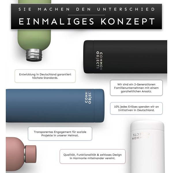 Common Objects 마시는 병 스테인레스 스틸 750 ml | 누출 방지 보온 보온병 | 탄산수 병 적합 | 보온병 스포츠병 | 사무실, 체육관, 야외 | THE ORIGINAL 알파인 화이트 750ml