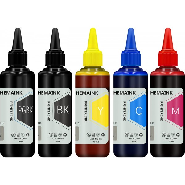 HEMAINK 리필 가능 잉크 카트리지 및 PGI-580XXL CLI-581XXL과 호환되는 5병 잉크, Pixma TS6150 TS6151 TS6250 TS6251 TS6350 TS6351 TS705 TR7550 TR8550 TS911 프린터