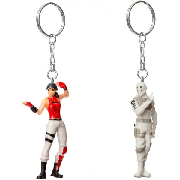 포트나이트 캐릭터 열쇠고리 12-블리스터 팩 - 열쇠고리가 있는 정품 조각 - 인기 있는 Fornite Battle Royale 장난감 캐릭터