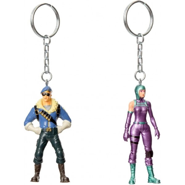 포트나이트 캐릭터 열쇠고리 12-블리스터 팩 - 열쇠고리가 있는 정품 조각 - 인기 있는 Fornite Battle Royale 장난감 캐릭터