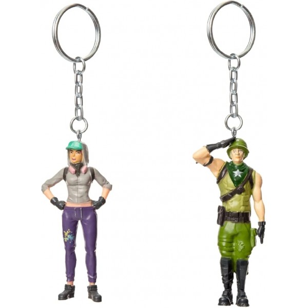 포트나이트 캐릭터 열쇠고리 12-블리스터 팩 - 열쇠고리가 있는 정품 조각 - 인기 있는 Fornite Battle Royale 장난감 캐릭터