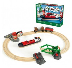 BRIO World Railway Harbour Cargo Set for Kids Age 3세 이상 - 모든 BRIO 열차 및 액세서리와 호환 가능