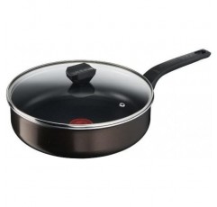 Tefal Easy Cook & Clean 캐서롤 26cm 논스틱 + 인덕션을 제외한 모든 유형의 쿠커용 뚜껑 B5543302, 알루미늄,