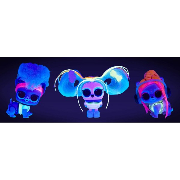 LOL Surprise Collectable Lights Pets - 9가지 Surprise, 액세서리 및 REAL Hair 포함 - Black Light Surprise 포함