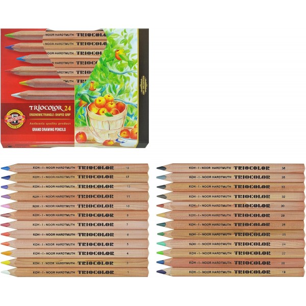 Koh-i-noor 24 Triocolor 드로잉 색연필. 3154 by Koh-I-Noor