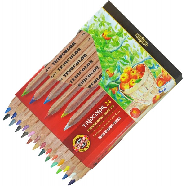 Koh-i-noor 24 Triocolor 드로잉 색연필. 3154 by Koh-I-Noor