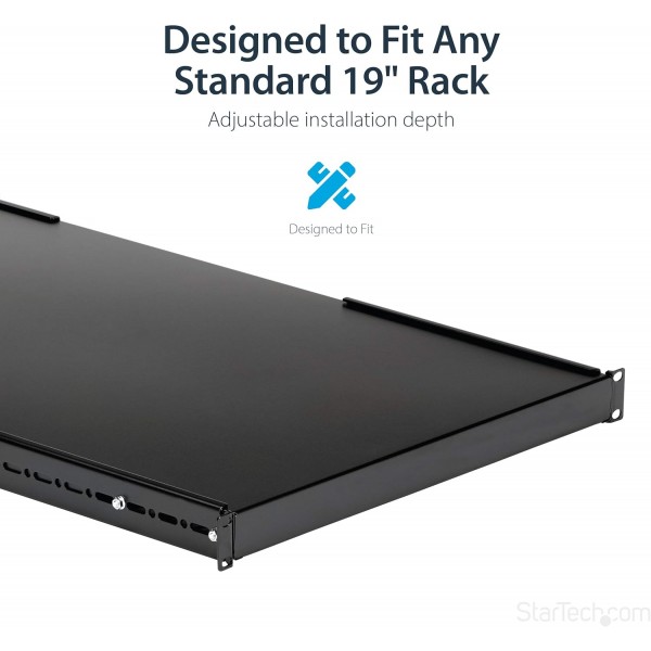StarTech.com 1U 조절식 서버 랙 마운트 선반 - 175lbs - 19.5~38인치 19