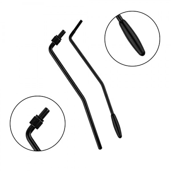 SAVITA 3pcs 5mm/6mm 스레드 트레몰로 암, 일렉트릭 기타 트레몰로 바 미국/멕시코 표준용 트레몰로 암의 금속 Whammy 바 나사(검은색)
