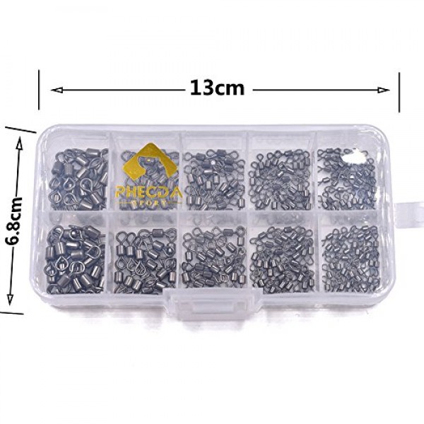 Phad 낚시 상자 300 소형 낚시 롤링 회전 낚시 커넥터 크기 2 #, 10 # 신선 및 바닷물 용