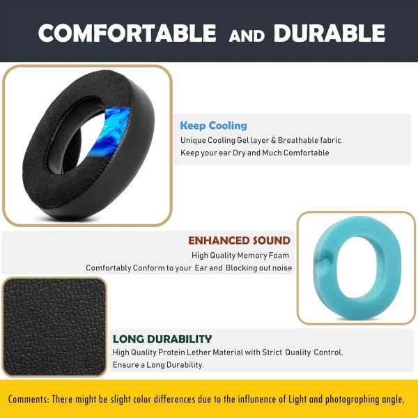 Corsair HS50/Pro HS60/Pro HS70/Pro 스테레오 게임용 헤드셋과 호환되는 냉각 젤 헤드폰 메모리 폼 교체용 이어 패드